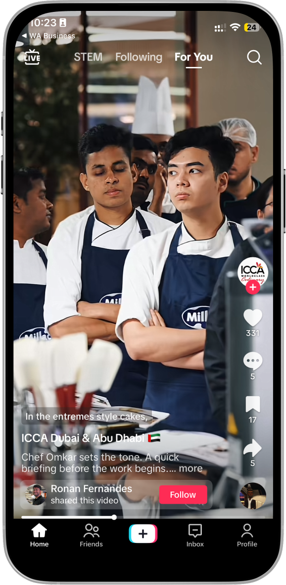 TikTok Reel — Chef Omkar with apprentices