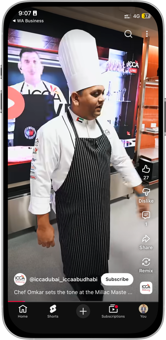 YouTube Reel — Chef Omkar sets the tone