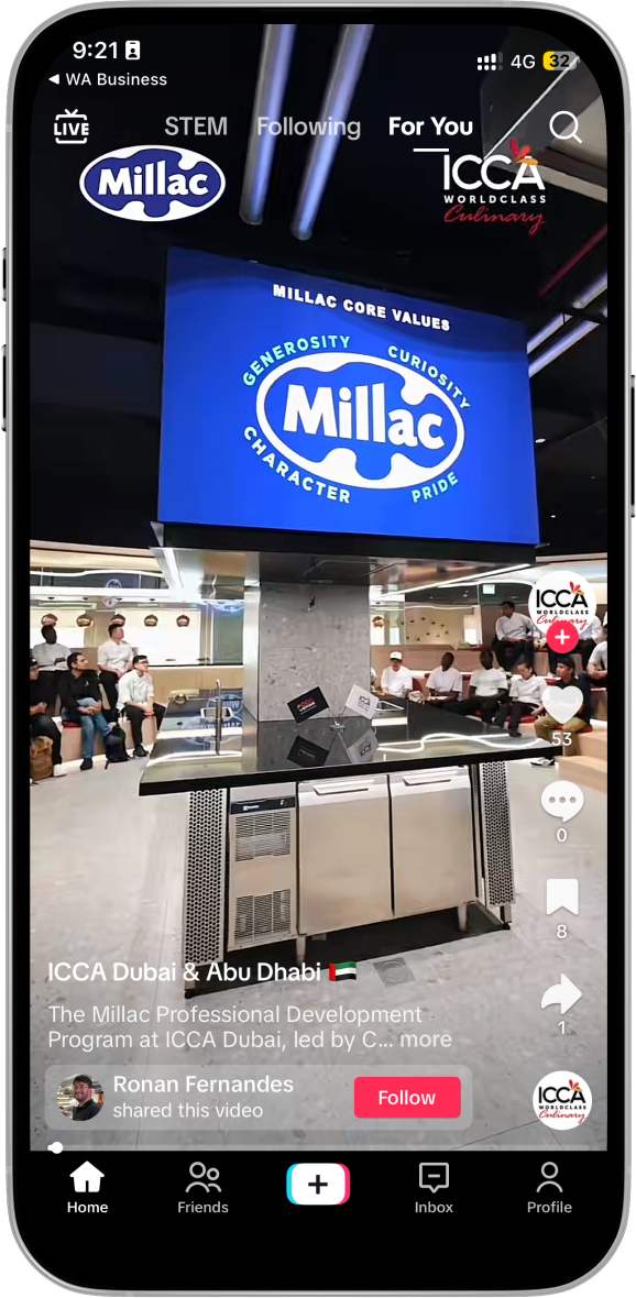 TikTok reel — Millac core values recap