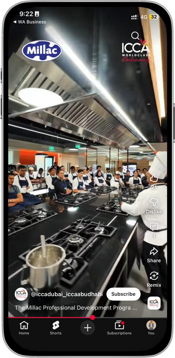 YouTube reel — ICCA PDP kitchen wide shot